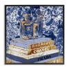 Stupell Industries Fashion Book Pile Glam Designer Accessories Blue Gold, Design By Ziwei Li, Black Framed Wall Art, 17 x 17 view 1