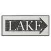 Stupell Industries Lake Arrow Sign Grey and White Distressed, Design by Daphne Polselli Black Framed Wall Art, 13 x 30 view 1