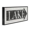 Stupell Industries Lake Arrow Sign Grey and White Distressed, Design by Daphne Polselli Black Framed Wall Art, 13 x 30 view 3