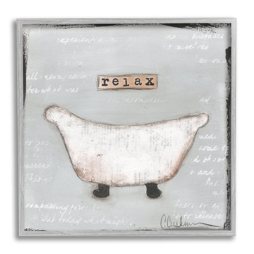 Stupell Industries Relax Bathtub Pastels Bath