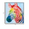 Stupell Industries Colorful Abstract Zebra Animal Rainbow Blue Drawing, Design by Grace Popp Gray Framed Wall Art, 16 x 20 view 4