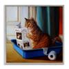 Stupell Industries Litter Box Reading Funny Cat Pet Painting, Design by Lucia Heffernan Gray Framed Wall Art, 12 x 12, Multi-Color view 1