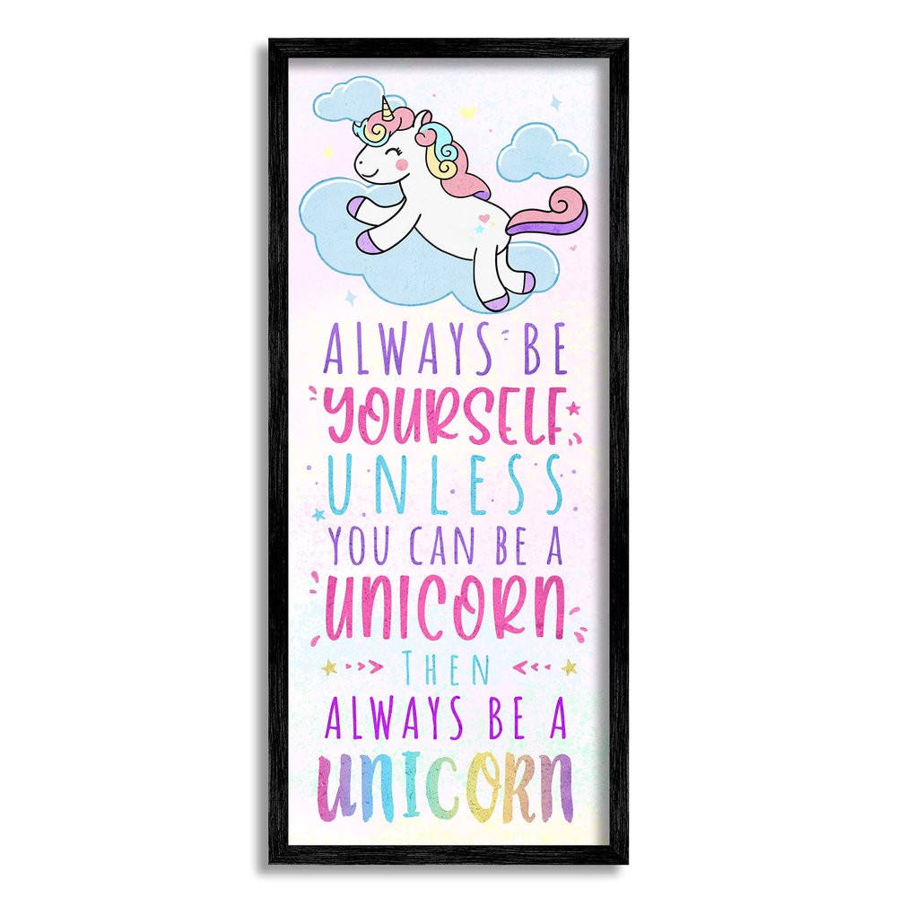 Stupell Industries Always Be Yourself or a Unicorn Quote Kid's Pink Design