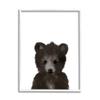Stupell Industries Baby Black Bear Animal Kids Painting, Design by Leah Straatsma White Framed Wall Art, 11 x 14 view 1