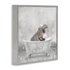 Stupell Industries Baby Hippo Bath Time Cute Animal Design Wall Art, 17x17, Grey Framed view 3