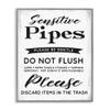 Stupell Industries 'Sensitive Pipes Sign Flushing Restrictions', Framed Giclee Art, Gray, 24 x 30 Inches, Easy to Hang and Sturdy, Made in USA, by Lil' Rue view 1