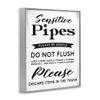 Stupell Industries 'Sensitive Pipes Sign Flushing Restrictions', Framed Giclee Art, Gray, 24 x 30 Inches, Easy to Hang and Sturdy, Made in USA, by Lil' Rue view 2