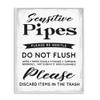 Stupell Industries 'Sensitive Pipes Sign Flushing Restrictions', Framed Giclee Art, White, 24 x 30 Inches, Easy to Hang and Sturdy, Made in USA, by Lil' Rue view 1