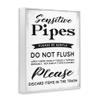 Stupell Industries 'Sensitive Pipes Sign Flushing Restrictions', Framed Giclee Art, White, 24 x 30 Inches, Easy to Hang and Sturdy, Made in USA, by Lil' Rue view 2