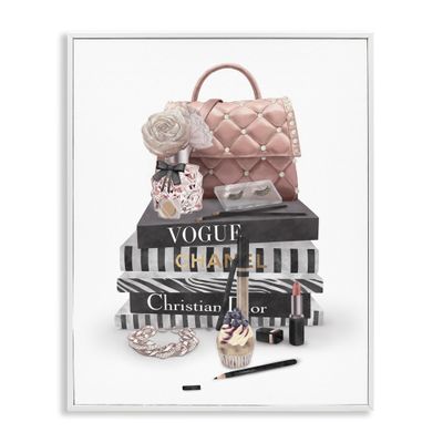 Fashion Bookstack Purse Perfume Pink Glam Design