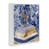 Stupell Industries Fashion Book Pile Glam Designer Accessories Blue Gold, Design by Ziwei Li White Framed Wall Art, 17 x 17 view 3