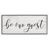 Stupell Industries Be Our Guest Script White Wood Look Typography, Design by Daphne Polselli Wall Art, 10 x 24 view 1
