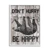Stupell Industries Don't Hurry Funny Word Sloth Animal Textured, Design by Daphne Polselli White Framed Wall Art, 16 x 20, Brown view 1