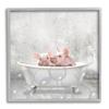 Stupell Industries Baby Piglets Bath Time Cute Animal Design Wall Art, 17 x 17, Grey Framed view 1