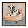 Stupell Industries Sweet Baby Calf on a Pink Couch Neutral Color Painting Wall Art, 17x17, Black Framed view 1