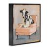 Stupell Industries Sweet Baby Calf on a Pink Couch Neutral Color Painting Wall Art, 17x17, Black Framed view 3