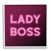 Stupell Industries Neon Lady Boss Fashion Modern Pink Word, Design by Dawn Vietro White Framed Wall Art, 12 x 12 view 1