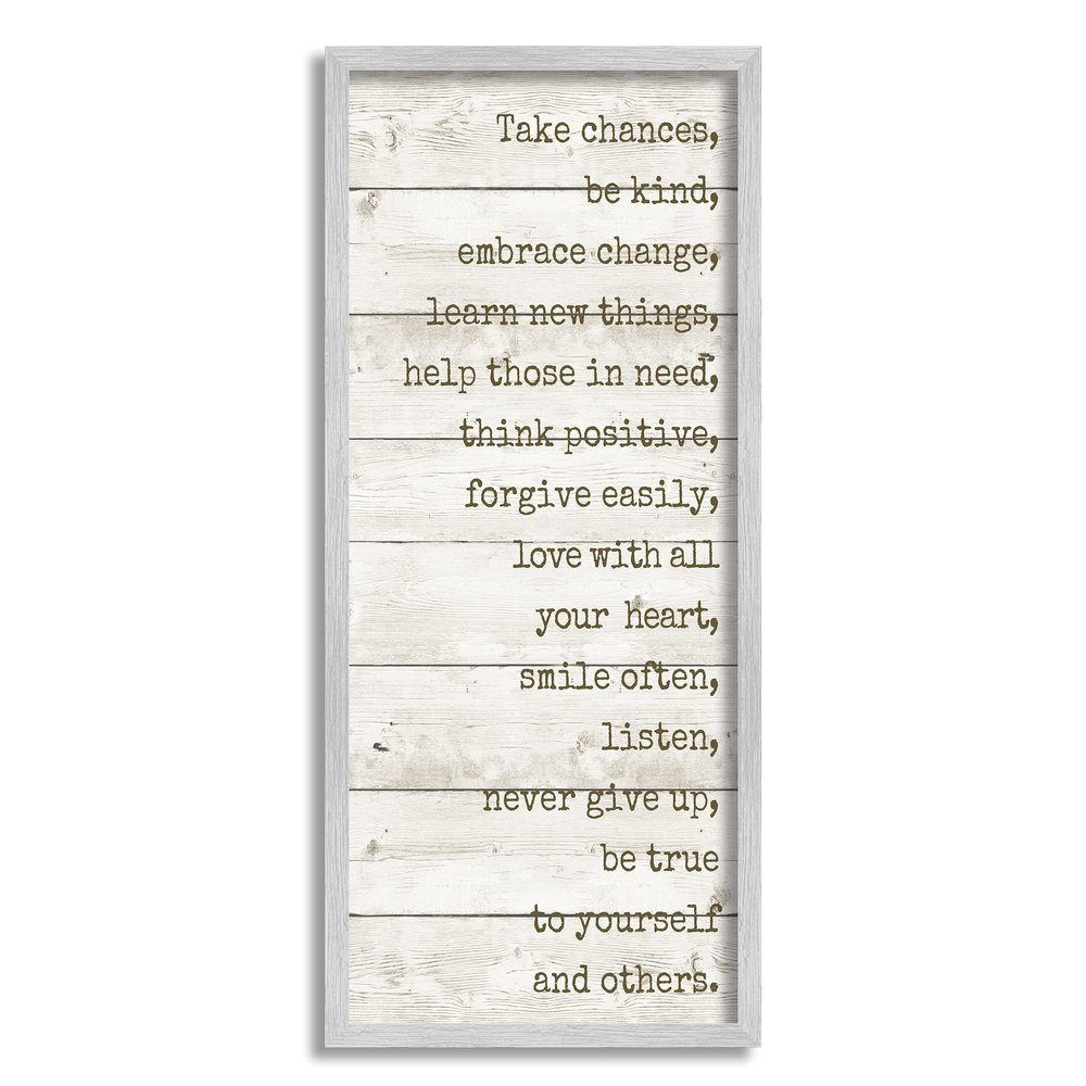 Stupell Industries Take Chances Family Home Inspirational Word Textured Wood Design