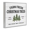 Stupell Industries White Planked Look Holiday Farm Fresh Christmas Trees Spruce and Fir, Design by Lettered and Lined Gray Framed Wall Art, 24 x 30 view 3