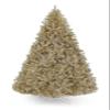Perfect Holiday 7.5' Metallic Gold Tinsel Tree | 1477 Tips, Dia 52" | White Metal Stand view 1