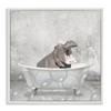 Stupell Industries Baby Hippo Bath Time Cute Animal Design Wall Art, 17 x 17, White Framed view 1