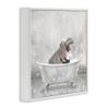 Stupell Industries Baby Hippo Bath Time Cute Animal Design Wall Art, 17 x 17, White Framed view 3