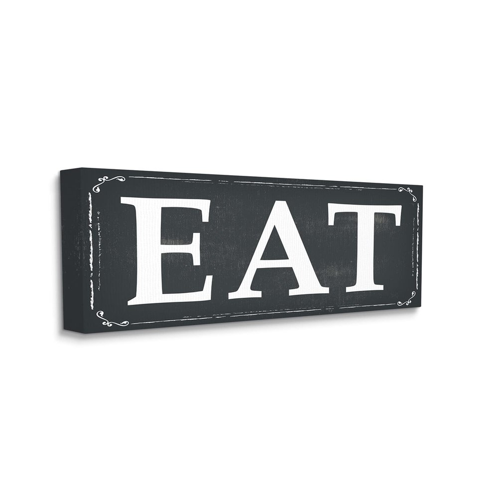 Stupell Industries EAT Black and White