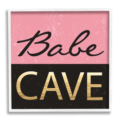 Stupell Industries Babe Cave Pink and Gold