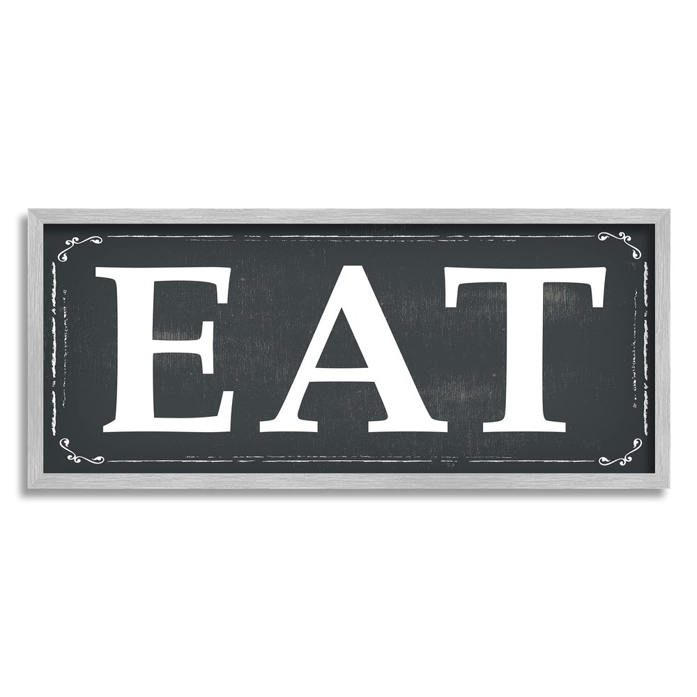 Stupell Industries EAT Black and White