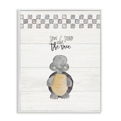 'Slow And Steady Wins Turtle'| Framed Giclee Art