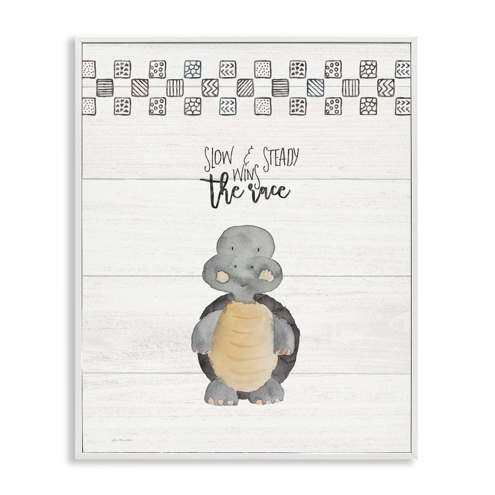 'Slow And Steady Wins Turtle'| Framed Giclee Art