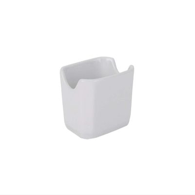 Tuxton Coffee & Tea Accessories Porcelain White 3-1/2-Inch Sugar Packet Holder, Set of 12, White; Scratch Resistant; Chip Resistant; Lead & Cadmium Free; Dishwasher, Microwave, Oven Safe