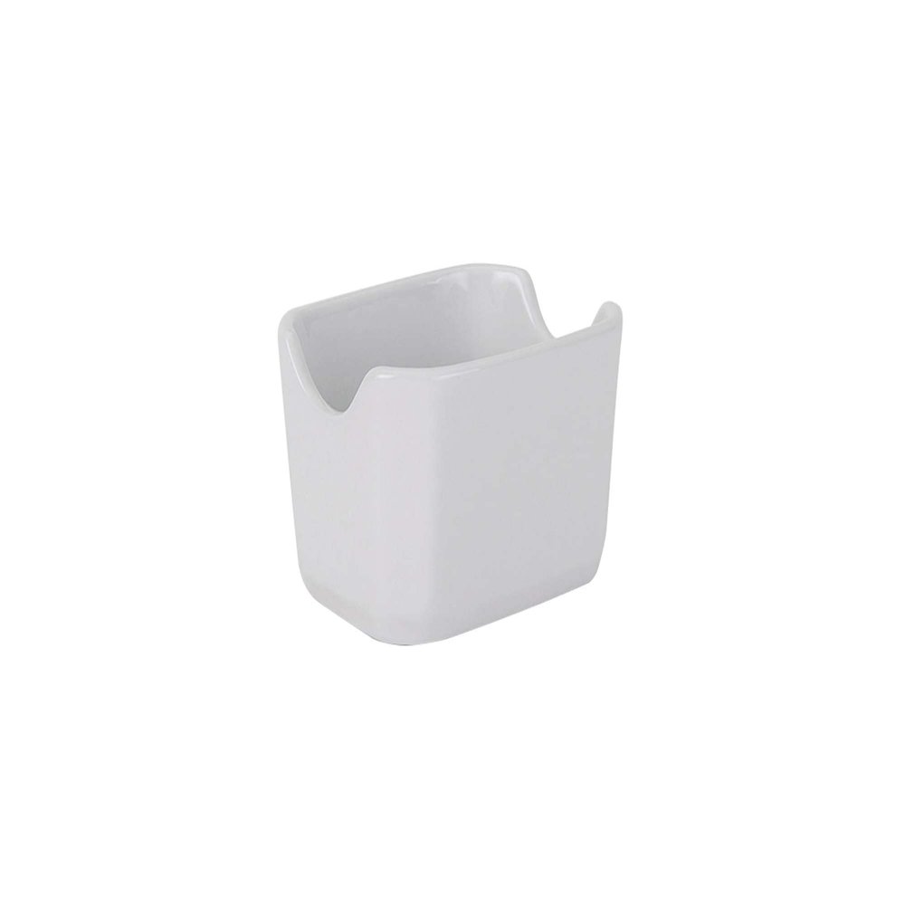 Tuxton Coffee & Tea Accessories Porcelain White 3-1/2-Inch Sugar Packet Holder, Set of 12, White; Scratch Resistant; Chip Resistant; Lead & Cadmium Free; Dishwasher, Microwave, Oven Safe
