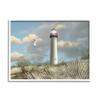 Stupell Industries Cape May Sand Dune Fence Lighthouse Beach Scene with Seagull view 1