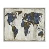 Stupell Industries 'Gold Blue World Map', Framed Giclee Art, White, 14 x 11 Inches, Easy to Hang and Sturdy, Made in USA, by Russell Brennan view 1