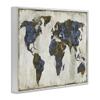 Stupell Industries 'Gold Blue World Map', Framed Giclee Art, White, 14 x 11 Inches, Easy to Hang and Sturdy, Made in USA, by Russell Brennan view 2