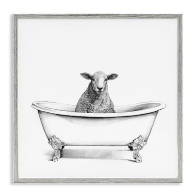 Stupell Industries White Wall Art ab-079, 12x12, Gray Framed
