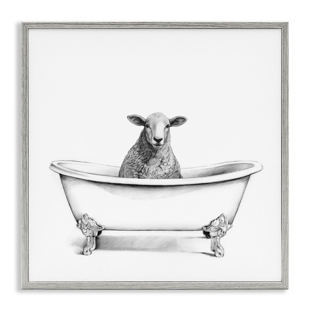 Stupell Industries White Wall Art ab-079, 12x12, Gray Framed