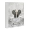 Stupell Industries Baby Elephant Bath Time Cute Animal Design Wall Art, 17 x 17, White Framed view 3