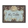 Stupell Industries La Toilette Aqua and Brown Scallop Shell Crest, Design by Bonnie Wrublesky Black Framed Wall Art, 16 x 20 view 1