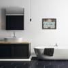 Stupell Industries La Toilette Aqua and Brown Scallop Shell Crest, Design by Bonnie Wrublesky Black Framed Wall Art, 16 x 20 view 2