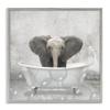 Stupell Industries Baby Elephant Bath Time Cute Animal, Design by Kimberly Allen Gray Framed Wall Art, 12x12 view 1