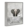Stupell Industries Baby Elephant Bath Time Cute Animal, Design by Kimberly Allen Gray Framed Wall Art, 12x12 view 3