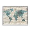 Stupell Industries Intriguing Blue Patterned Map on Rustic Design view 1