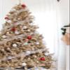 Perfect Holiday 6' Metallic Gold Tinsel Tree | 1000 Tips, Dia 41" | White Metal Stand,PVC-6GD view 2