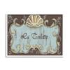 Stupell Industries La Toilette Aqua and Brown Scallop Shell Crest, Design by Bonnie Wrublesky White Framed Wall Art, 16 x 20 view 1