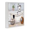 Stupell Industries Bathroom Farmhouse Style Tub Neutral Grey Drawing, Design by Yellow Caf White Framed Wall Art, 24 x 24, Blue view 3
