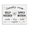 Stupell Industries Laundry Room Help Needed Apply Within, Design by Lettered and Lined White Framed Wall Art, 11 x 14 view 1