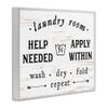 Stupell Industries Laundry Room Help Needed Apply Within, Design by Lettered and Lined White Framed Wall Art, 11 x 14 view 3