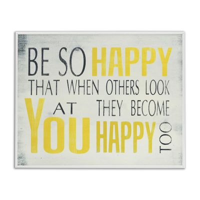 Stupell Industries Be So Happy Typography, Design by Holly Stadler Wall Art, 11 x 14, Multi-Color